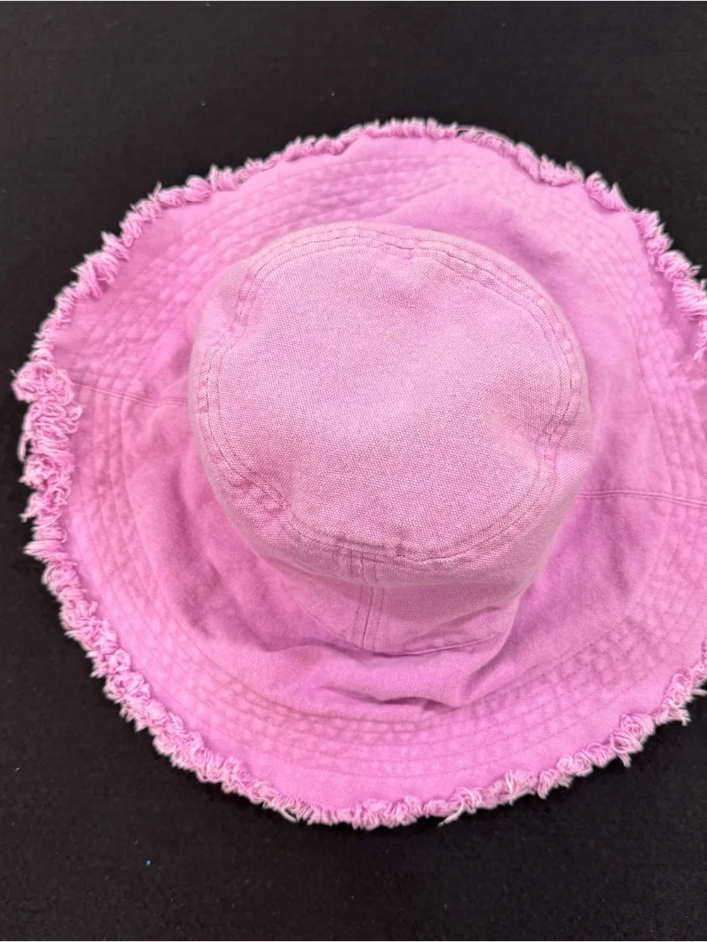 Anthropologie Lilac Frayed-Edge Bucket Hat